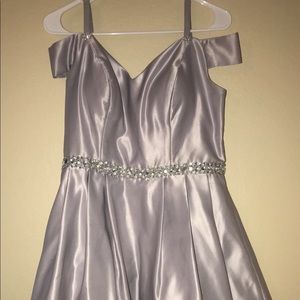 Short silver prom dress